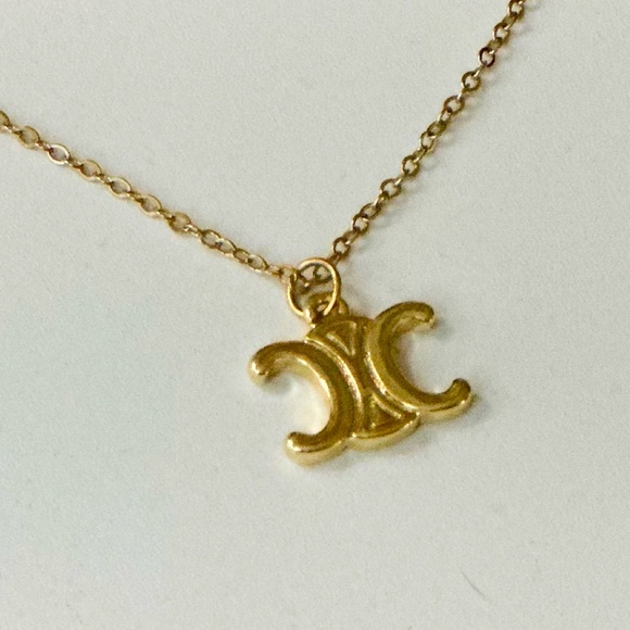 Celine Gold Crescent Pendant Necklace - Picture 1 of 4